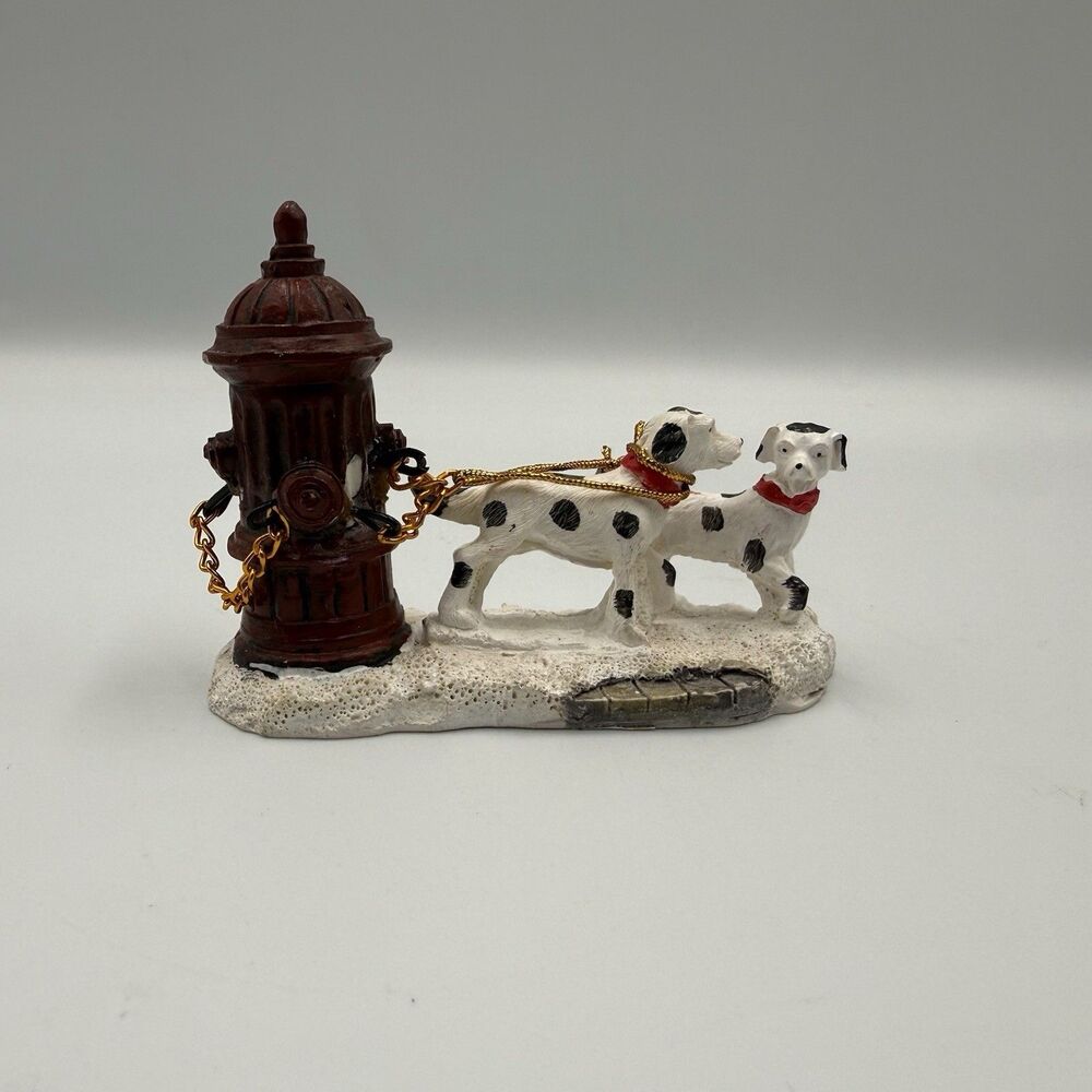 Dalmatian Figurine Firedog Fire Hydrant Department Puppy Dog Small Decoration.